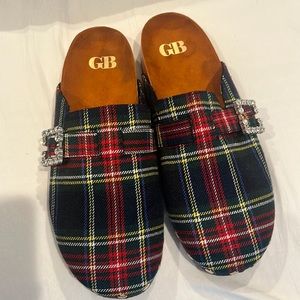 Gianni Bini slip on Tartan mule clogs